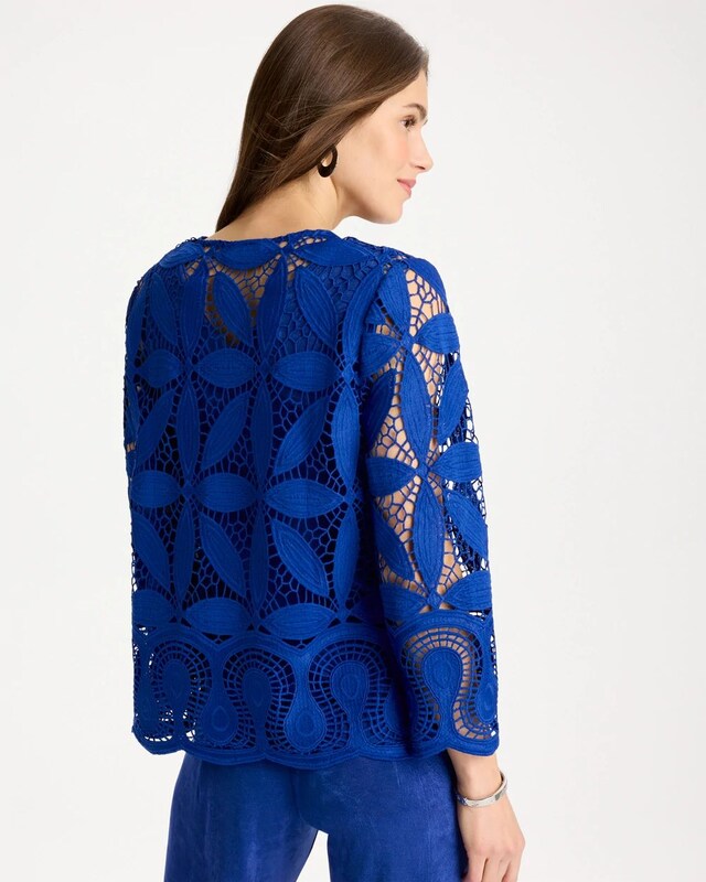 Travelers Collection Macrame Lace Jacket - image 3